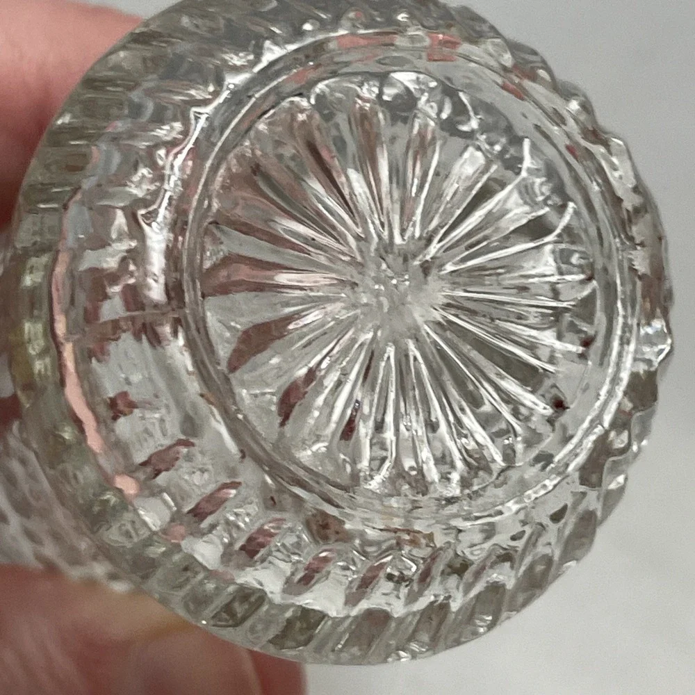 Vintage OBERGLAS Shot Glass Set 6 Austria Diamond Pattern NOS Midcentury Barware